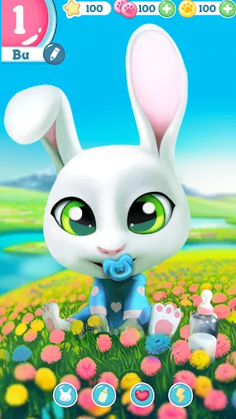 Bu Bunny - Cute pet care game на Андроид — Много монет и ресурсов — скриншот 1