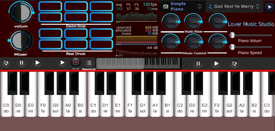 Взломанная Org Piano:Real Piano Keyboard на Андроид — Без рекламы и все функции открыты — скриншот 2