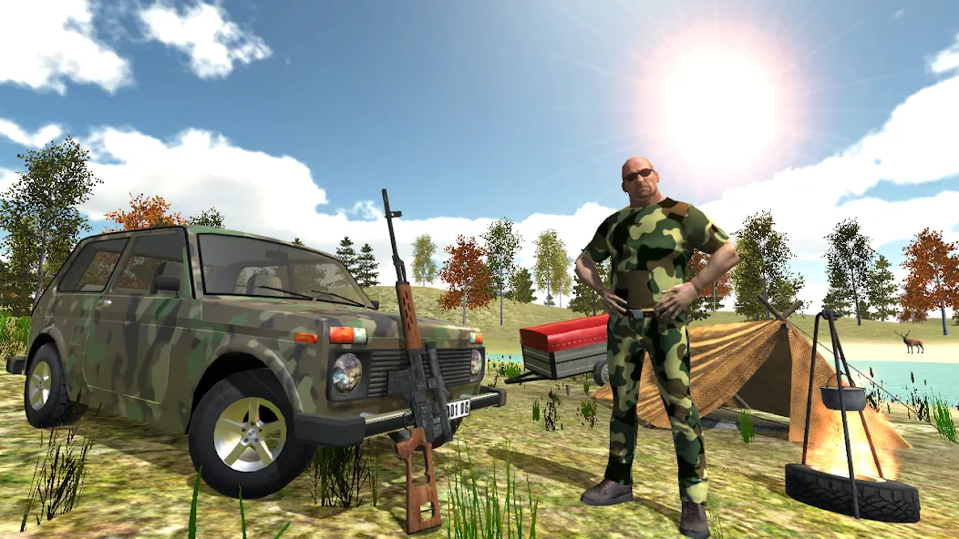 Hunting Simulator 4x4 на Андроид — Безлимитные деньги и патроны — скриншот 1