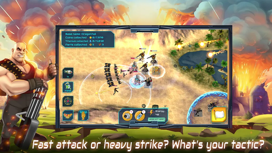 Boulder Base: Defense Strategy Mod APK Безлимитные ресурсы и усиленная база — Скачать на Андроид — скриншот 1