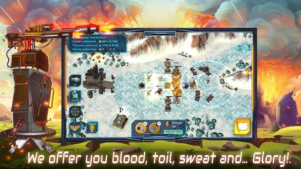 Boulder Base: Defense Strategy Mod APK Безлимитные ресурсы и усиленная база — Скачать на Андроид — скриншот 3