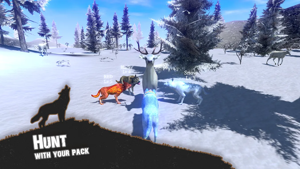 Скачать взлом Wolf Simulator - Animal Games на Андроид — Безлимитные деньги и здоровье — скриншот 1