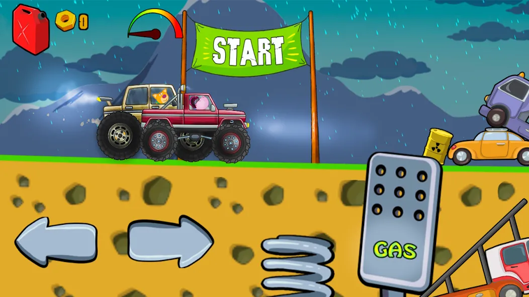 Скачать Kids Monster Truck Racing Game — Модификация Без рекламы и все машины открыты — скриншот 1