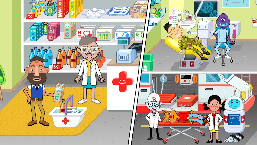Pepi Hospital: Learn & Care на Андроид — Открыты все локации и персонажи — скриншот 3