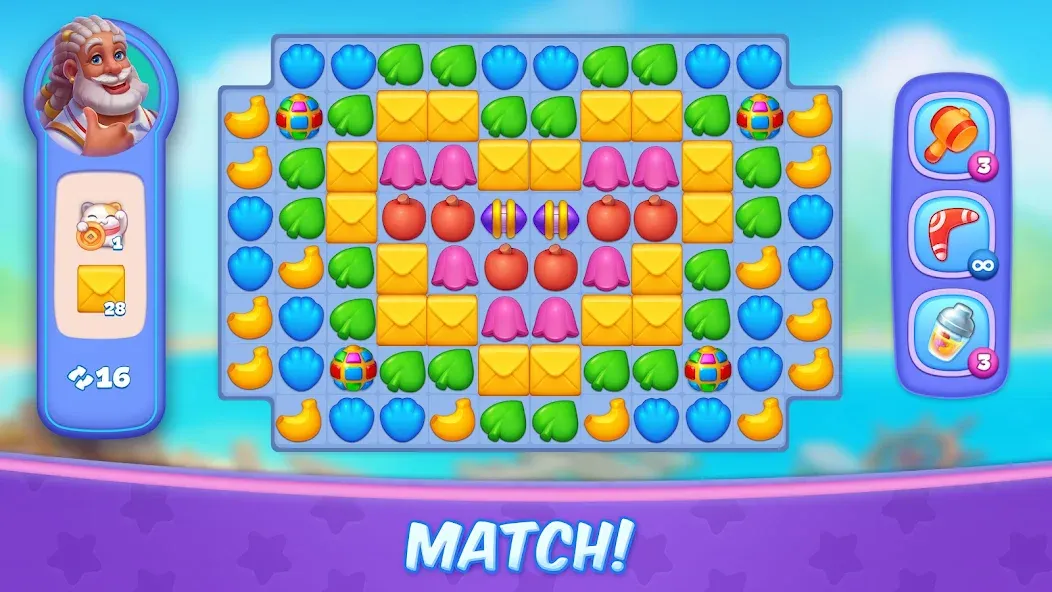 Tropicmania: Match-3 adventure — Безлимитные жизни и много монет — скриншот 3
