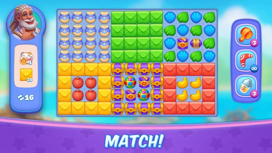 Tropicmania: Match-3 adventure — Безлимитные жизни и много монет — скриншот 4