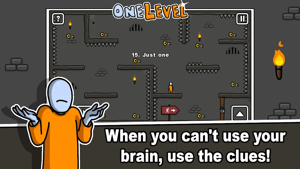 Скачать One Level: Stickman Jailbreak на телефон — Открыты все уровни и подсказки — скриншот 5