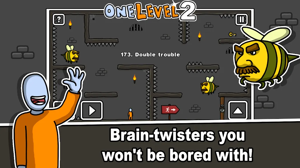 Скачать One Level 2 Stickman Jailbreak (Мод: Открыты все уровни и подсказки) на Андроид — скриншот 3