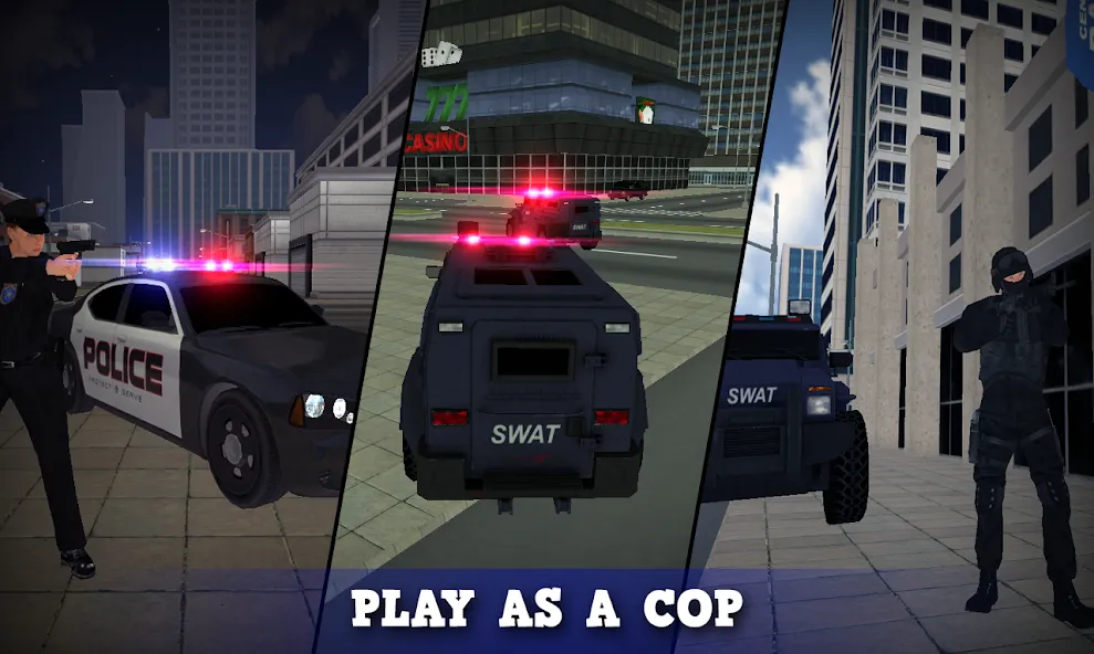 Justice Rivals 3 Cops&Robbers (Мод Много денег и всё разблокировано) — скриншот 1