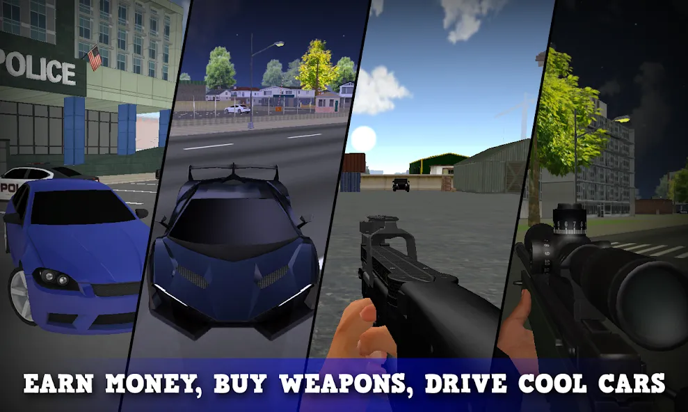 Justice Rivals 3 Cops&Robbers (Мод Много денег и всё разблокировано) — скриншот 3