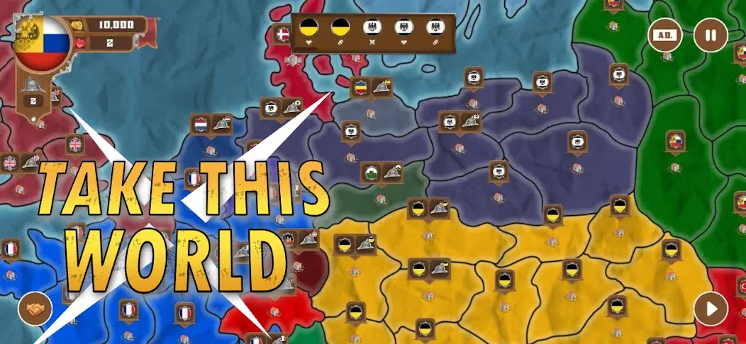 Скачать World conquest: Europe 1812 MOD APK — Безлимитные деньги и войска — скриншот 1