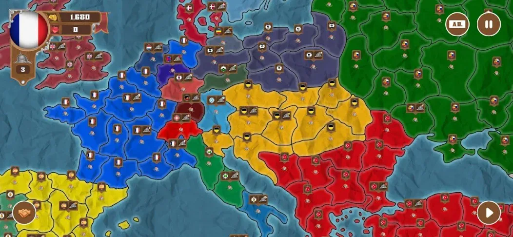 Скачать World conquest: Europe 1812 MOD APK — Безлимитные деньги и войска — скриншот 3