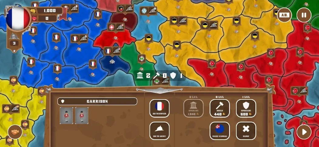 Скачать World conquest: Europe 1812 MOD APK — Безлимитные деньги и войска — скриншот 4