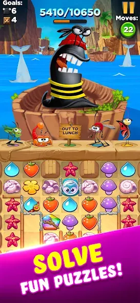 Скачать Best Fiends - Match 3 Puzzles MOD APK — Безлимитные ходы и подсказки — скриншот 2