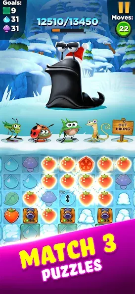 Скачать Best Fiends - Match 3 Puzzles MOD APK — Безлимитные ходы и подсказки — скриншот 3
