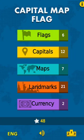 Capital Map Flag - geo quiz на Андроид — Все столицы и флаги открыты — скриншот 1 Capital Map Flag - geo quiz на Андроид — Все столицы и флаги открыты — скриншот 1