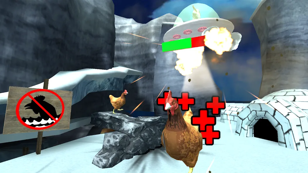 Cluck Shot: Chicken War FPS MOD APK на Android — Безлимитные патроны и усиленный урон — скриншот 5