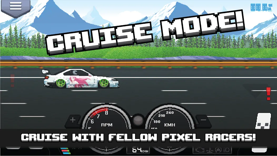 Скачать взломанную Pixel Car Racer — Безлимитные деньги и топливо — скриншот 4
