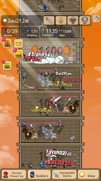 Скачать Tower of Hero MOD APK — Безлимитные ресурсы и усиленные герои — скриншот 3