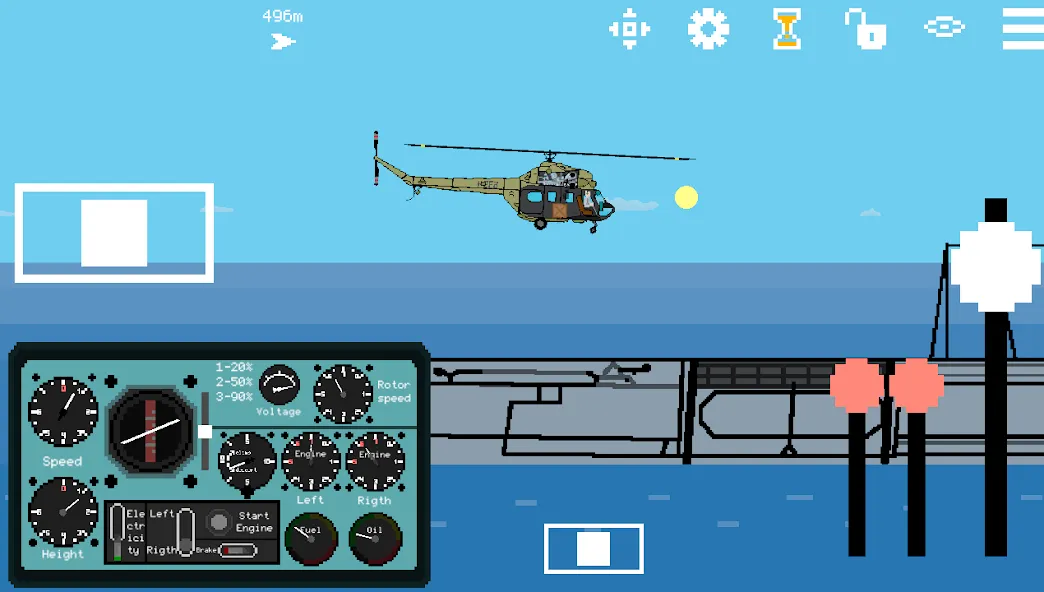Скачать Pixel Helicopter Simulator на Android — Безлимитное топливо и все вертолеты — скриншот 1