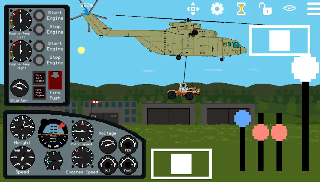 Скачать Pixel Helicopter Simulator на Android — Безлимитное топливо и все вертолеты — скриншот 4