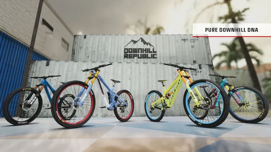 Скачать Downhill Republic MOD APK — Безлимитные деньги и все трассы открыты — скриншот 2