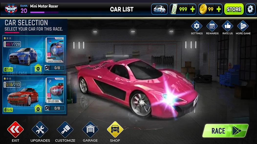 Взлом Car Highway Racing for Speed — Безлимитные деньги и топливо — скриншот 1