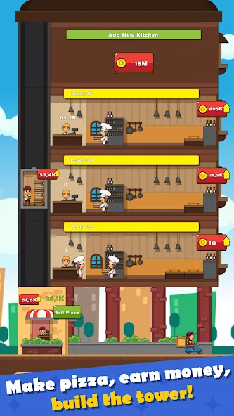 Скачать Pizza Tower: Idle Tycoon с модом — Безлимитные деньги и всё открыто — скриншот 2