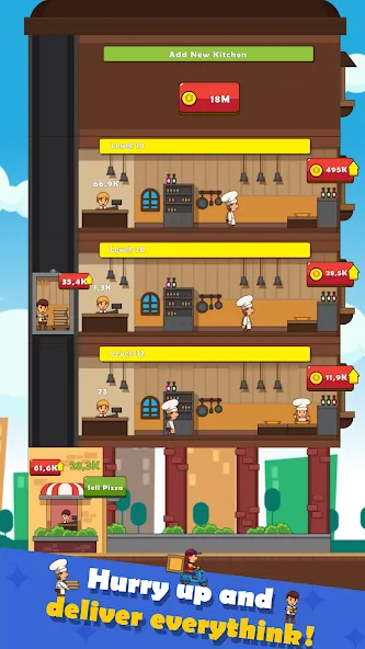 Скачать Pizza Tower: Idle Tycoon с модом — Безлимитные деньги и всё открыто — скриншот 3