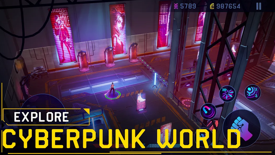 Скачать Rush Angel - Cyberpunk RPG на телефон — Неограниченные ресурсы и усиленные навыки — скриншот 3