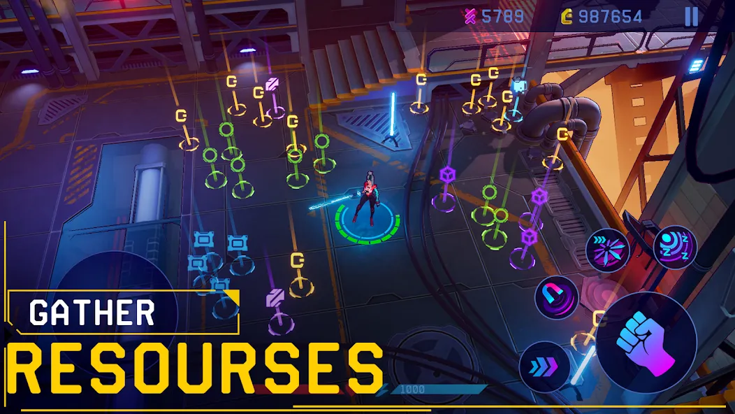 Скачать Rush Angel - Cyberpunk RPG на телефон — Неограниченные ресурсы и усиленные навыки — скриншот 4