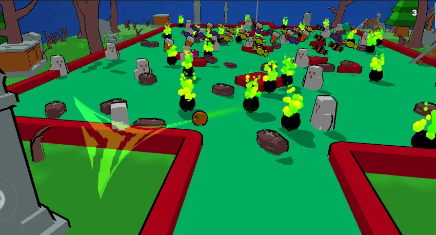 Взломанная MiniGolf Madness: Halloween на Андроид — Безлимитные мячи и открыты все уровни — скриншот 2