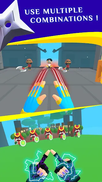 Скачать взломанную Ninja Hands — Неограниченная энергия и все улучшения — скриншот 2