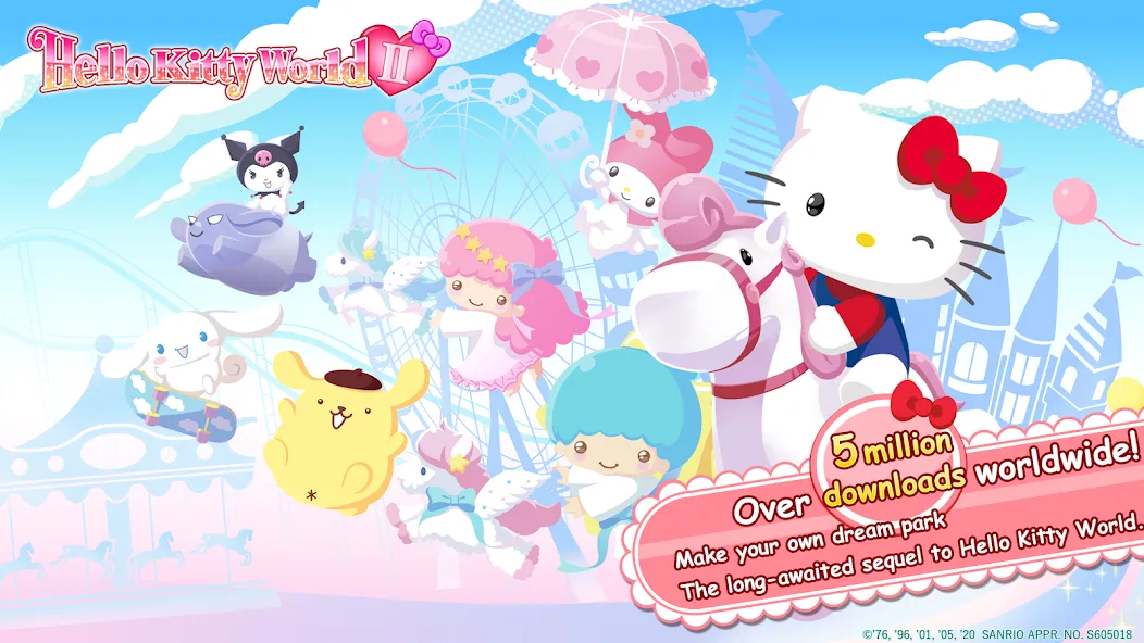 HelloKittyWorld2 Sanrio Kawaii MOD — Безлимитные монеты и открытые предметы на Андроид — скриншот 1