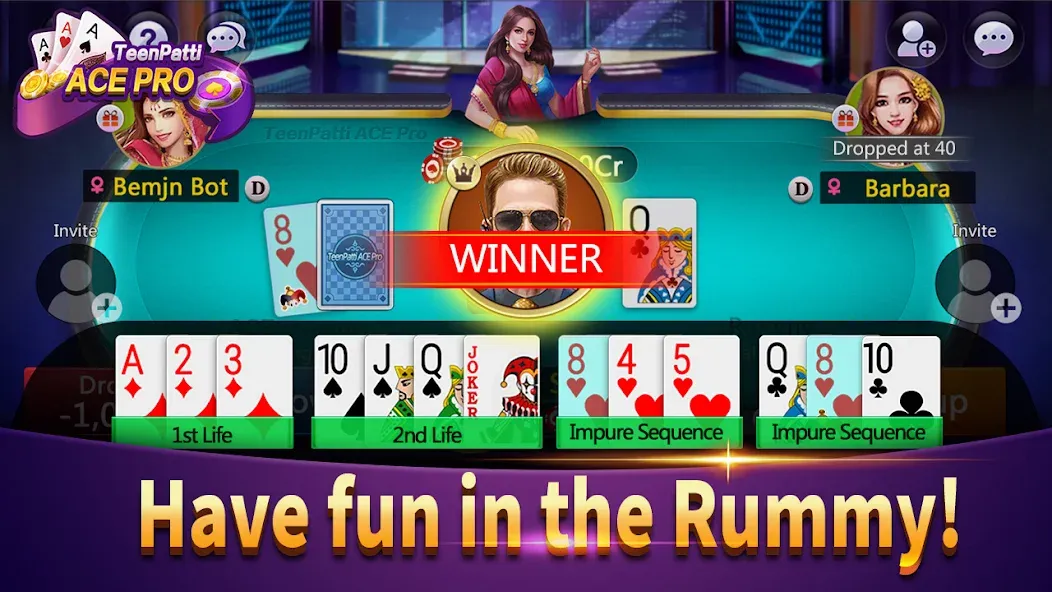 Скачать Teenpatti Ace Pro -poker,rummy на Android — Безлимитные фишки и карты — скриншот 4