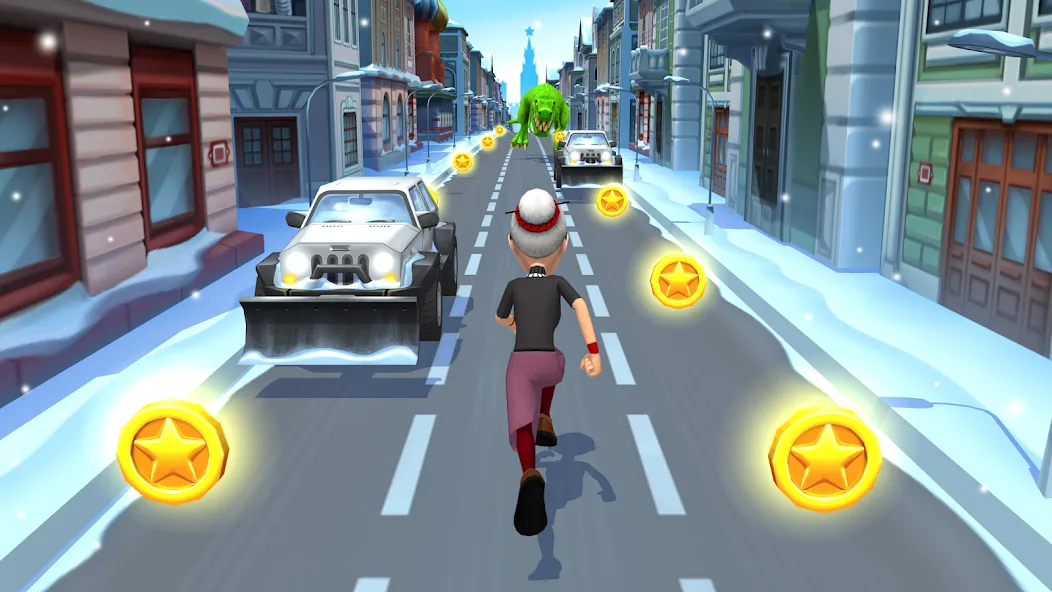 Скачать Angry Gran Run - Running Game на Андроид — Безлимитные монеты и ускорение бега — скриншот 1