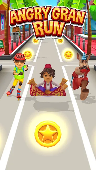 Скачать Angry Gran Run - Running Game на Андроид — Безлимитные монеты и ускорение бега — скриншот 4