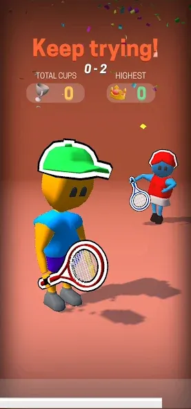 Deuce Hit! (Tennis] — Взломанная версия (Безлимитные теннисные мячи и энергия) — скриншот 2