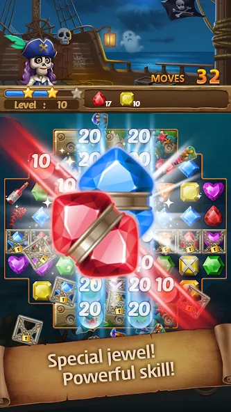 Jewels Ghost Ship: jewel games Mod APK Безлимитные жизни и бустеры — Скачать на Андроид — скриншот 1