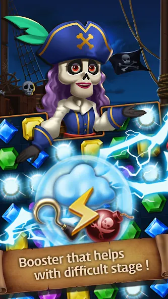 Jewels Ghost Ship: jewel games Mod APK Безлимитные жизни и бустеры — Скачать на Андроид — скриншот 4