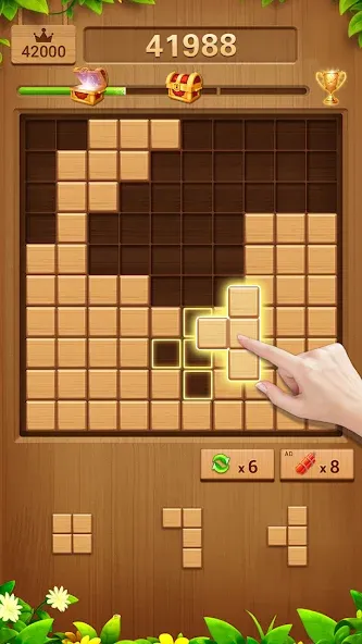Скачать Wood Block Puzzle Addictive с модом — Безлимитные подсказки и бустеры — скриншот 1 Скачать Wood Block Puzzle Addictive с модом — Безлимитные подсказки и бустеры — скриншот 1