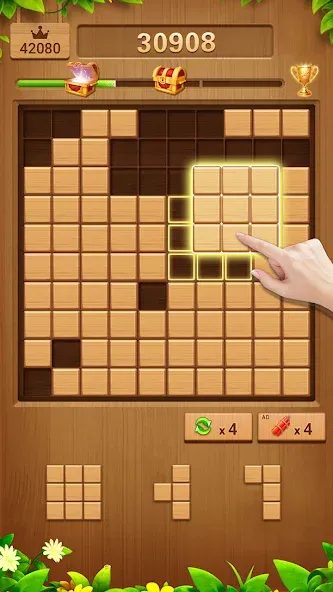 Скачать Wood Block Puzzle Addictive с модом — Безлимитные подсказки и бустеры — скриншот 2 Скачать Wood Block Puzzle Addictive с модом — Безлимитные подсказки и бустеры — скриншот 2