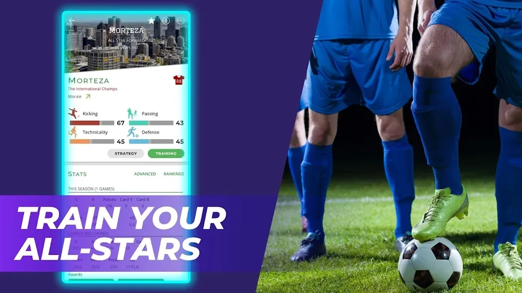 Скачать Astonishing Eleven Football на Android — Безлимитные деньги и энергия — скриншот 3
