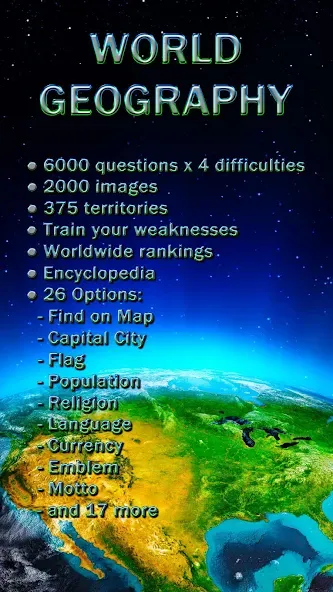 Взлом World Geography - Quiz Game — Все страны и столицы открыты — скриншот 1