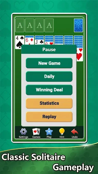 Взломанная Aged Solitaire Collection на Андроид — Без рекламы и всё разблокировано — скриншот 2