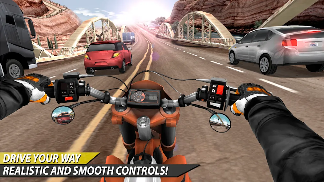 Взлом Moto Rider In Traffic — Безлимитные деньги и бензин — скриншот 3