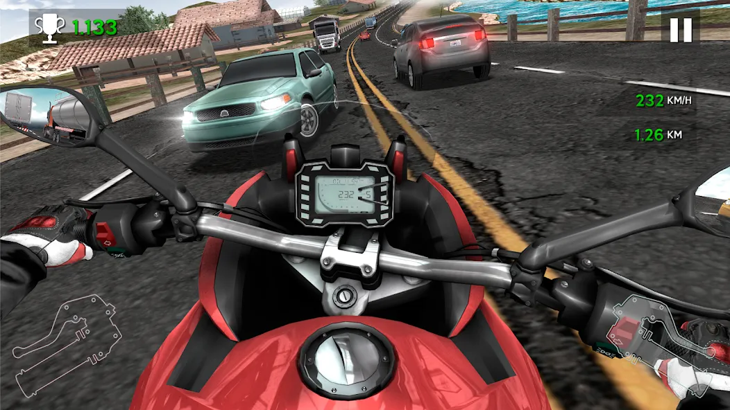 Взлом Moto Rider In Traffic — Безлимитные деньги и бензин — скриншот 5