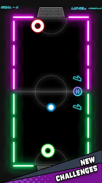 Air Hockey Glow HD Ultimate 2D — Мод: Безлимитные шайбы и открытые режимы — скриншот 1