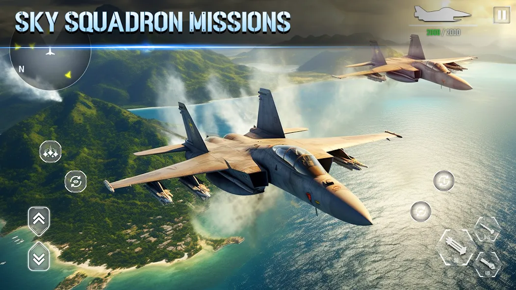 Скачать Aircraft Strike: Jet Fighter — Модификация Безлимитные деньги и оружие — скриншот 3