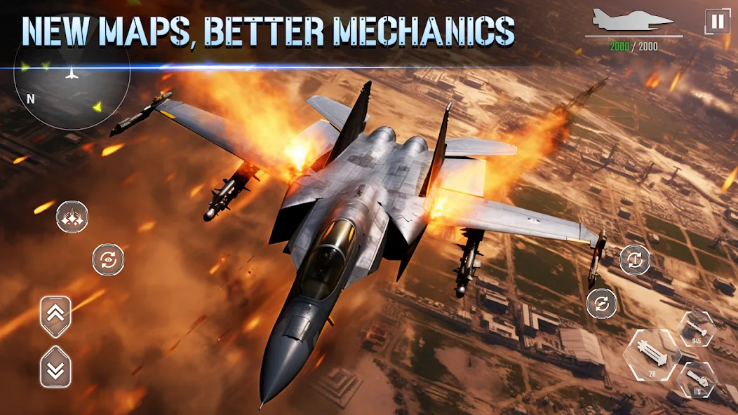 Скачать Aircraft Strike: Jet Fighter — Модификация Безлимитные деньги и оружие — скриншот 4